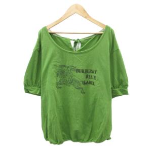 Tシャツ カットソー 38 緑 グリーン ロゴプリント ラウンドネック 半袖 /SM59 ECE003