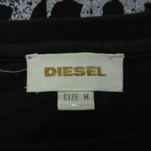 DIESEL Tシャツ カットソー M 黒 ブラック ラウンドネック ロゴプリント 長袖 /SM63 ECE003