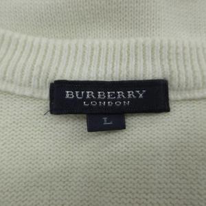 BURBERRY LONDON ニットベスト プルオーバー L 白 ホワイト Vネック ロゴ刺繍 /SM82 ECE003
