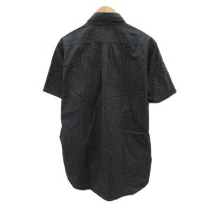 FRED PERRY カジュアルシャツ S 黒 ドット柄 ボタンダウンカラー 半袖 ロゴ刺繍 /SY43 ECE003