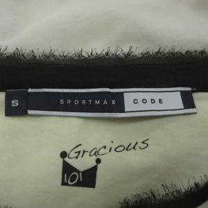 SPORTMAX CODE Tシャツ カットソー S オフホワイト 半袖 ラウンドネック プリント ラインストーン装飾 /SY44