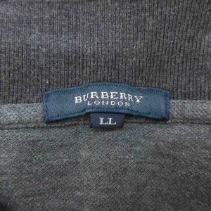BURBERRY LONDON ポロシャツ 半袖 LL グレー ロゴ刺繍 無地 ポロカラー /SY13 ECE003