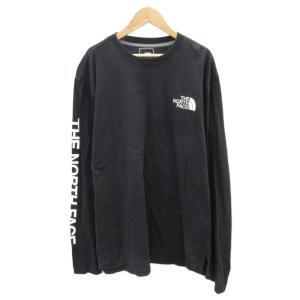 Tシャツ カットソー L 黒 クルーネック 長袖 プリント /SY30 ECE003