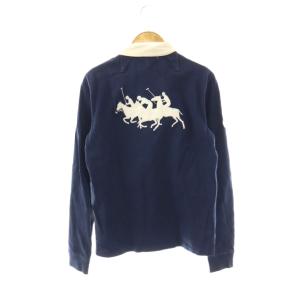 RALPH LAUREN ラガーシャツ カットソー 長袖 L ネイビー ホワイト /ES ECE003