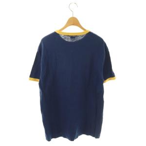 POLO RALPH LAUREN CLASSIC FIT Tシャツ カットソー S/P 紺 ネイビー 黄色 半袖 ロゴプリント /YM ECE003