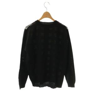 BURBERRY LONDON カーディガン ニット チェック 長袖 L 黒 白 赤 /YM ECE003