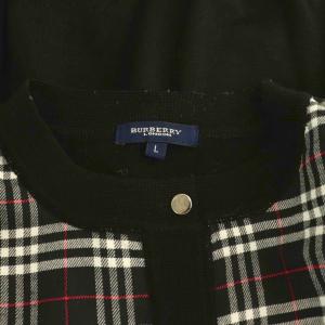 BURBERRY LONDON カーディガン ニット チェック 長袖 L 黒 白 赤 /YM ECE003