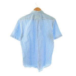RALPH LAUREN CLASSIC FIT ボタンダウンシャツ M 水色 ライトブルー 白 ホワイト チェック 半袖 /YM
