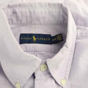 RALPH LAUREN ボタンダウンシャツ 長袖 M 紫 パープル ロゴ刺繍 /YM ECE003
