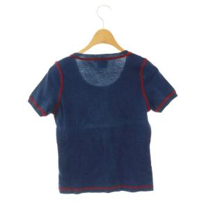 HYSTERIC GLAMOUR ニット カットソー 薄手 半袖 ロゴ F 青 ブルー 2NS-2990 /HN ECE003