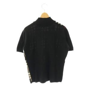 BURBERRY LONDON ニット セーター 半袖 40 ブラック マルチカラー /ES ECE003