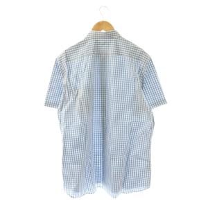 BURBERRY LONDON ボタンダウンシャツ 半袖 チェック柄 2L グレー ホワイト /ES ECE003