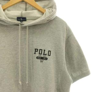 RALPH LAUREN 半袖パーカー プルオーバー ロゴ 裏起毛 M グレー /CX ECE003