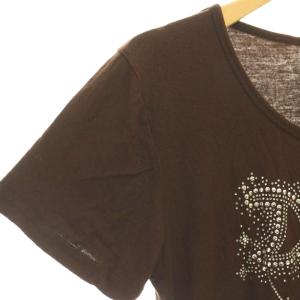 Christian Dior Tシャツ カットソー スタッズ装飾 USA 10 ブラウン /CX ECE003
