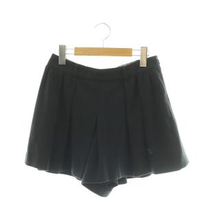 ショートパンツ ワイド ワンカラー ロゴ ウール混 38 紺 ネイビー /BB ECE003