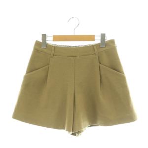 ショートパンツ ワイド ワンカラー ウール 無地 38 ベージュ /BB ECE003