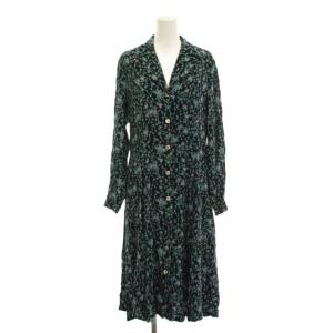シャツワンピース ロング 11AR 紺 ネイビー 小花柄 長袖 211-356-410 /YM ECE003