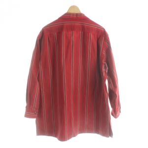 RALPH LAUREN POLO COUNTRY シャツ L 赤 レッド ストライプ柄 開襟 長袖 /AP ECE003