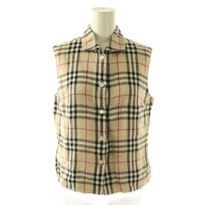 BURBERRY セットアップ上下 ノバチェック リネン 38 40 ベージュ