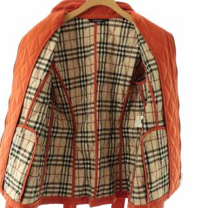 BURBERRY LONDON キルティングジャケット 中綿 ベルト付き 38 オレンジ /ES ECE003