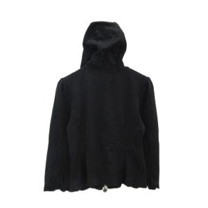 M'S GRACY ジャケット パーカー 上着 38 黒 ブラック パイピング フリル ジップアップ ミドル丈 /YS27