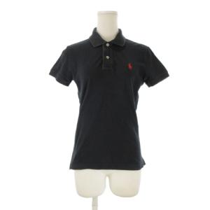 THE SKINNY POLO ポロシャツ 鹿の子 M 黒 ブラック 半袖 襟付き ロゴ刺繍 /CK48