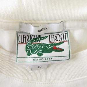 LACOSTE CLASSIQUE Tシャツ UNISEX XS 白 ホワイト ロゴプリント 半袖 クルーネック /CK26