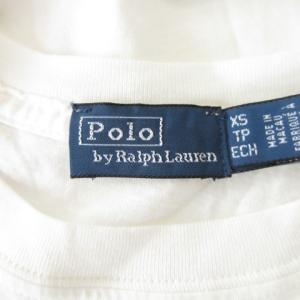 Polo by Ralph Lauren Tシャツ XS 白 ホワイト プリントデザイン ラウンドネック 長袖 /CK21 ECE003