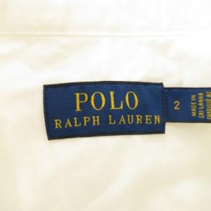POLO RALPH LAUREN シャツ ブラウス 2 白 ホワイト レギュラーカラー 長袖 ロゴ刺繍 /CK20 ECE003