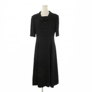 BLACK FORMAL ブラックフォーマル ワンピース 11AR 黒 ブラック ジェット 半袖 ボタンフロント