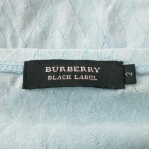 BURBERRY BLACK LABEL Tシャツ 2 青 ブルー サックス Vネック アーガイル柄 長袖 /CK4 ECE003