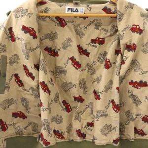 FILA ジャケット ブルゾン ジップアップ ワッペン 中綿 I44 カーキブラウン /NR ECE003