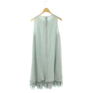 DAISY LIN バルーンワンピース ひざ丈 ノースリーブ クルーネック ワンカラー 38 水色 ライトブルー /BB ECE003