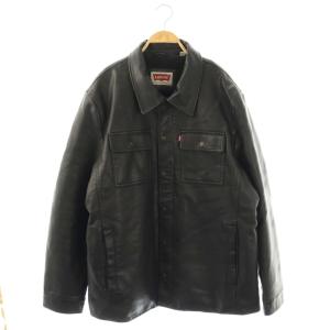 フェイクレザージャケット 裏ボア XL ブラック