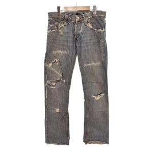 デニムパンツ ジーンズ ダメージ加工 44 青 ブルー ECE003