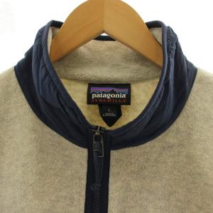 Patagonia ベスト フリース L グレー 紺 ネイビー スタンドカラー フルジップ 袖なし 23011 /GG ECE003