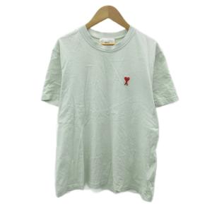 Tシャツ カットソー M ミントグリーン ラウンドネック 半袖 ロゴ刺繍 /SY3 ECA003