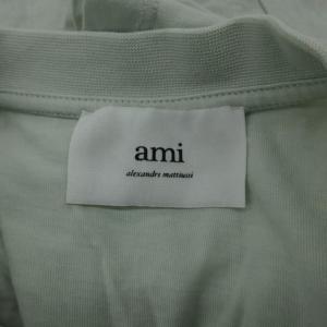 AMI Alexandre Mattiussi Tシャツ カットソー M ミントグリーン ラウンドネック 半袖 ロゴ刺繍 /SY3 ECA003