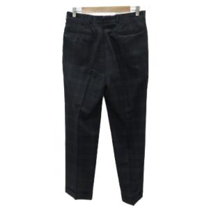 Brooks Brothers スラックスパンツ テーパードパンツ ロング丈 32 濃紺 深緑 チェック柄 ロールアップ /SY22 ECA003