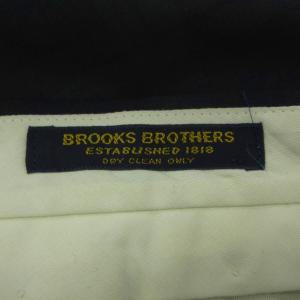 Brooks Brothers スラックスパンツ テーパードパンツ ロング丈 32 濃紺 深緑 チェック柄 ロールアップ /SY22 ECA003