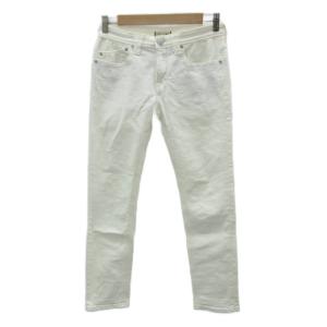 デニムパンツ ジーンズ スキニー ロング丈 25インチ 白 ホワイト /SM86 ECA003