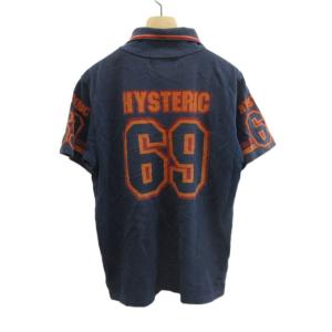 Hysteric Glamour ポロシャツ バックプリント　鹿の子ブラック　M Hysteric Glamour ポロシャツ バックプリント 鹿の子ブラック M