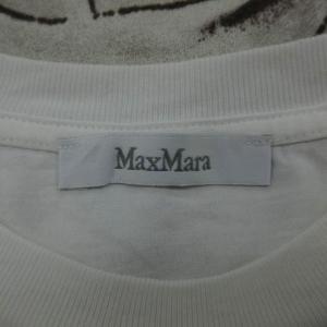 Max Mara Tシャツ カットソー XS オフホワイト 半袖 犬 プリント ラインストーン /HO19 ECA003