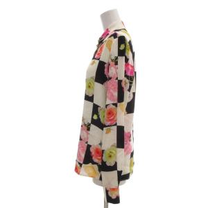MSGM シャツ 絹 シルク チェッカーボード 市松模様 花柄  40 マルチカラー /SX ECA003