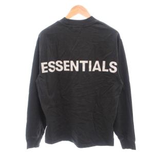 Fear of god 美品 Tシャツ S 黒 ブラック クルーネック 長袖 ロゴプリント /SJ ECA003