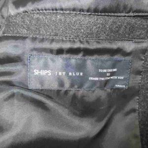 SHIPS JET BLUE ピーコート ウール S ダークグレー ダブルブレスト 襟元フック 長袖 無地 /GR ECA003