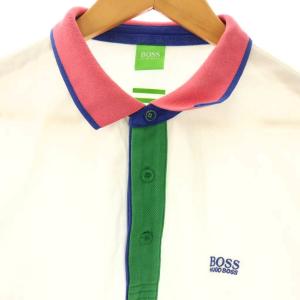 HUGO BOSS ポロシャツ カットソー 半袖 XL ホワイト マルチカラー /DO ECA003