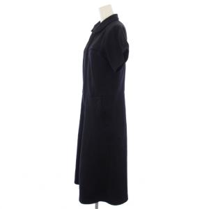 COMME des GARCONS COMME des GARCONS コムコム AD2005 ワンピース 半袖 ラウンドカラー ミモレ丈 ロング M 紺 ネイビー RP-O006
