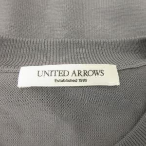 UNITED ARROWS ニット セーター ウール L グレー 無地 ラウンドネック 長袖 /MN35 ECA003