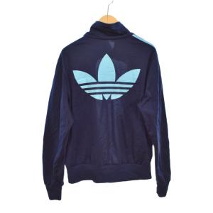 adidas ライン トラックジャケット ジャージ 42 紺 ネイビー GY58